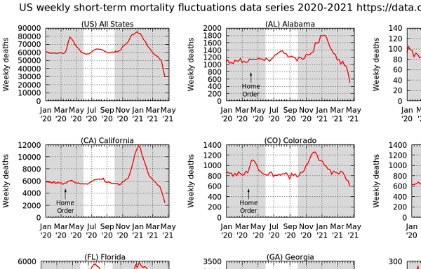 US weekly death data from the CDC